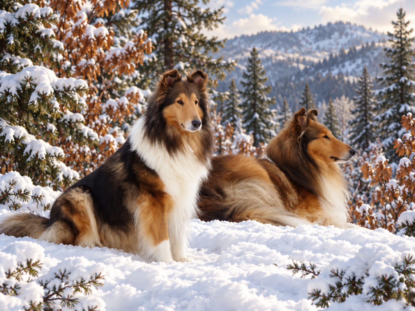 Crystal and Lenox together in the snow